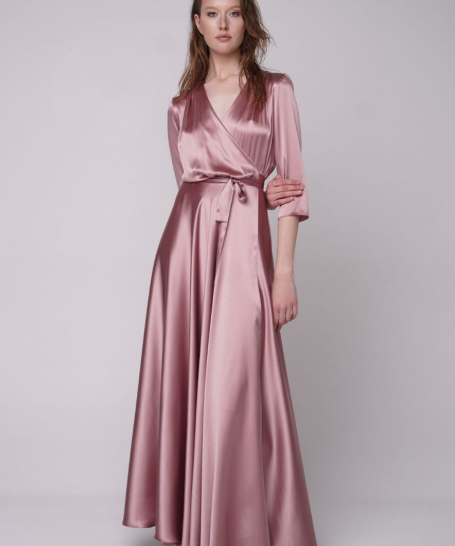  Kiss Of A Cloud Silk Midi Dress Blush Product SIA Glamoralle