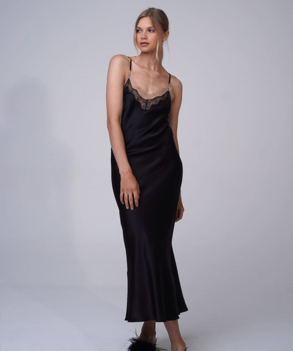  Moon River Silk Slip Black Product SIA Glamoralle